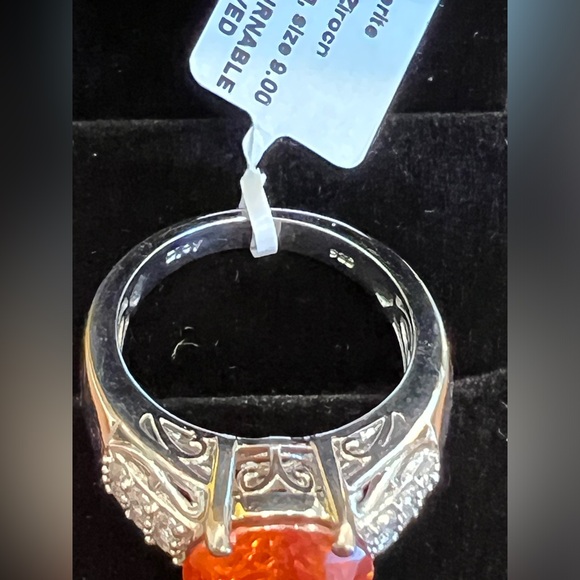 Red Sphalerite sterling Ring, sz 9 - Picture 3 of 7